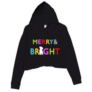 Labrador Retriever Dog Puppy Merry And Bright Christmas Crop Fleece Hoodie