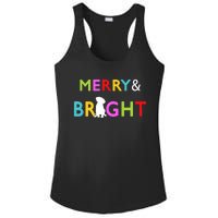 Labrador Retriever Dog Puppy Merry And Bright Christmas Ladies PosiCharge Competitor Racerback Tank