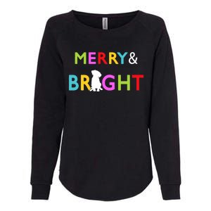 Labrador Retriever Dog Puppy Merry And Bright Christmas Womens California Wash Sweatshirt