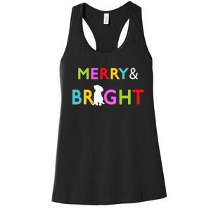 Labrador Retriever Dog Puppy Merry And Bright Christmas Women's Racerback Tank