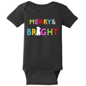 Labrador Retriever Dog Puppy Merry And Bright Christmas Baby Bodysuit