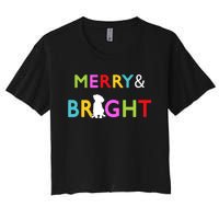 Labrador Retriever Dog Puppy Merry And Bright Christmas Women's Crop Top Tee