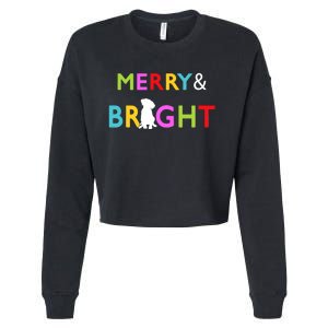 Labrador Retriever Dog Puppy Merry And Bright Christmas Cropped Pullover Crew