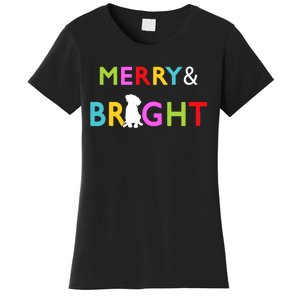 Labrador Retriever Dog Puppy Merry And Bright Christmas Women's T-Shirt