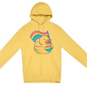 Lgbtq Rubber Duck Colorful Rainbow Proud Gay Month Funny Gift Premium Pullover Hoodie