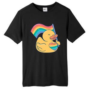 Lgbtq Rubber Duck Colorful Rainbow Proud Gay Month Funny Gift Tall Fusion ChromaSoft Performance T-Shirt