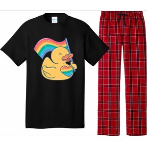 Lgbtq Rubber Duck Colorful Rainbow Proud Gay Month Funny Gift Pajama Set