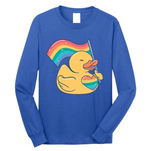 Lgbtq Rubber Duck Colorful Rainbow Proud Gay Month Funny Gift Long Sleeve Shirt