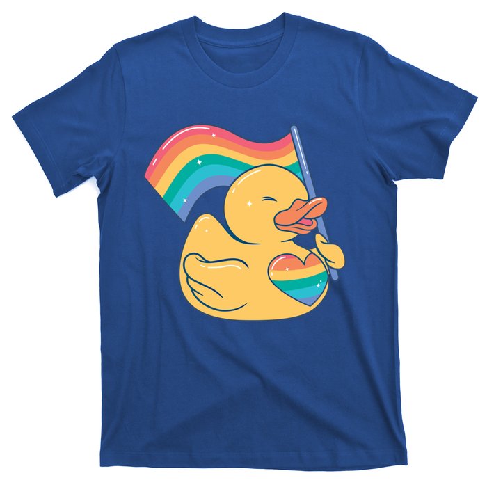 Lgbtq Rubber Duck Colorful Rainbow Proud Gay Month Funny Gift T-Shirt