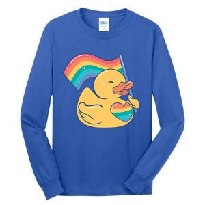 Lgbtq Rubber Duck Colorful Rainbow Proud Gay Month Funny Gift Tall Long Sleeve T-Shirt