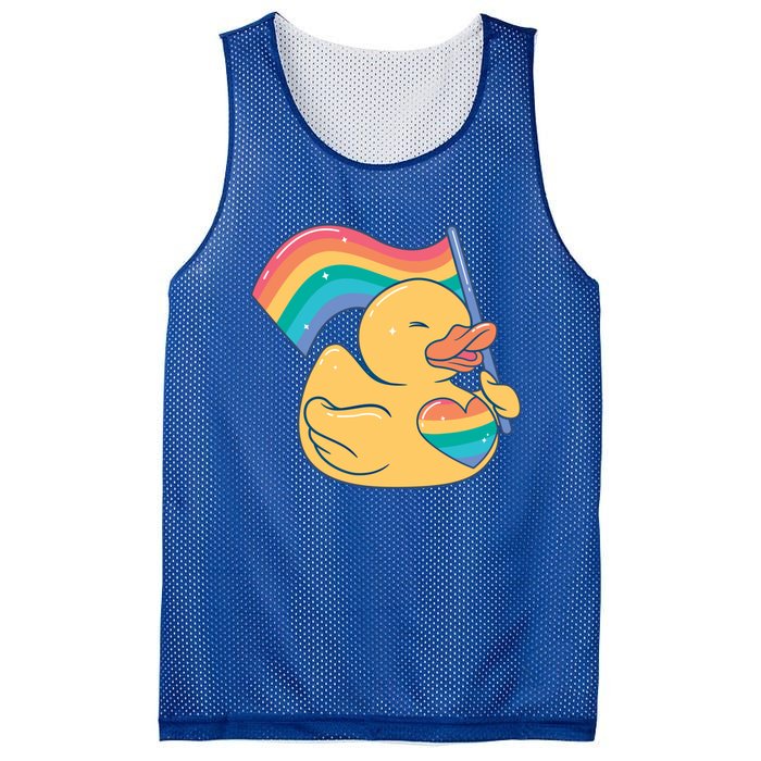 Lgbtq Rubber Duck Colorful Rainbow Proud Gay Month Funny Gift Mesh Reversible Basketball Jersey Tank