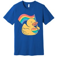 Lgbtq Rubber Duck Colorful Rainbow Proud Gay Month Funny Gift Premium T-Shirt