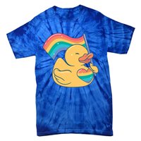 Lgbtq Rubber Duck Colorful Rainbow Proud Gay Month Funny Gift Tie-Dye T-Shirt