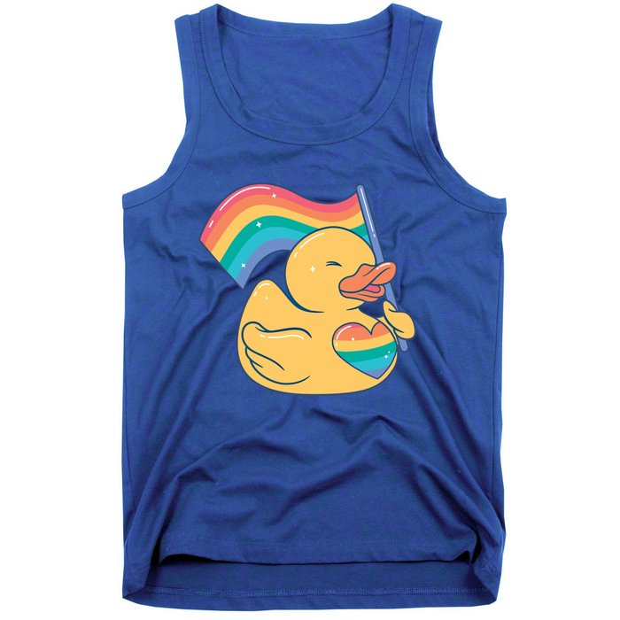 Lgbtq Rubber Duck Colorful Rainbow Proud Gay Month Funny Gift Tank Top