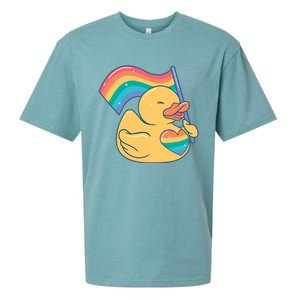 Lgbtq Rubber Duck Colorful Rainbow Proud Gay Month Funny Gift Sueded Cloud Jersey T-Shirt