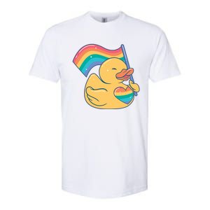 Lgbtq Rubber Duck Colorful Rainbow Proud Gay Month Funny Gift Softstyle CVC T-Shirt