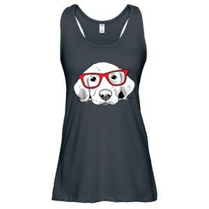 Labrador Retriever Dog With Red Glasses Puppy Dog Ladies Essential Flowy Tank