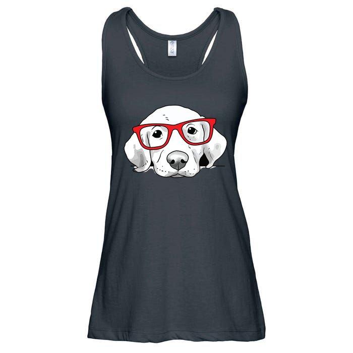 Labrador Retriever Dog With Red Glasses Puppy Dog Ladies Essential Flowy Tank