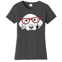 Labrador Retriever Dog With Red Glasses Puppy Dog Women's T-Shirt