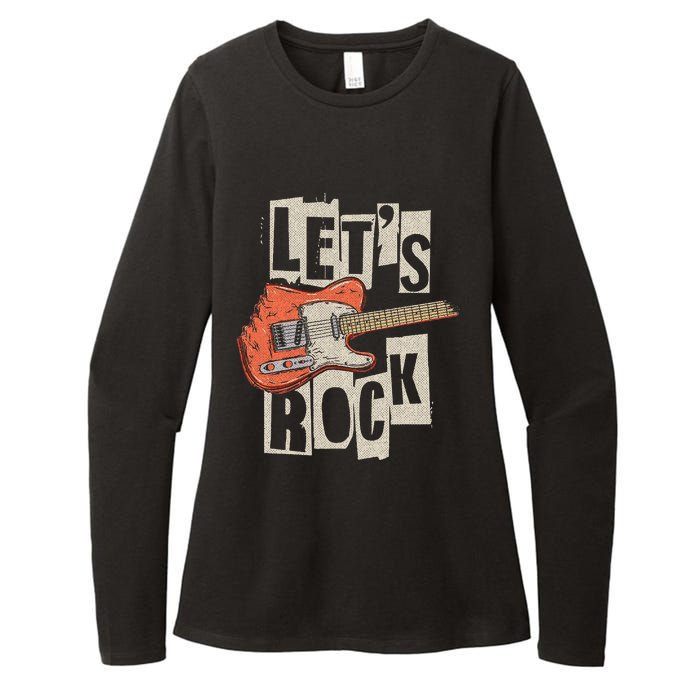 LetS Rock Electric Guitar Music Lover Band Guitarist Womens CVC Long Sleeve Shirt