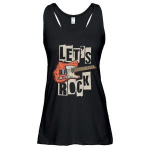 LetS Rock Electric Guitar Music Lover Band Guitarist Ladies Essential Flowy Tank