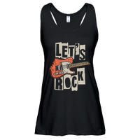 LetS Rock Electric Guitar Music Lover Band Guitarist Ladies Essential Flowy Tank