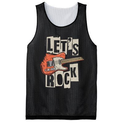 LetS Rock Electric Guitar Music Lover Band Guitarist Mesh Reversible Basketball Jersey Tank