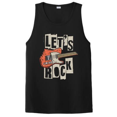 LetS Rock Electric Guitar Music Lover Band Guitarist PosiCharge Competitor Tank