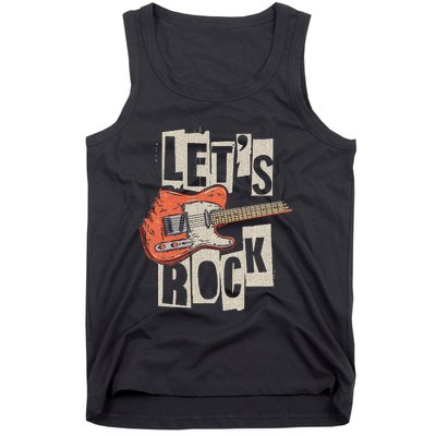 LetS Rock Electric Guitar Music Lover Band Guitarist Tank Top