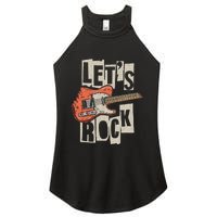 LetS Rock Electric Guitar Music Lover Band Guitarist Women's Perfect Tri Rocker Tank