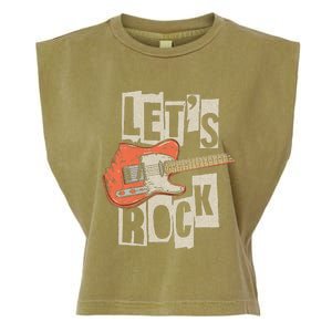 LetS Rock Electric Guitar Music Lover Band Guitarist Garment-Dyed Women's Muscle Tee