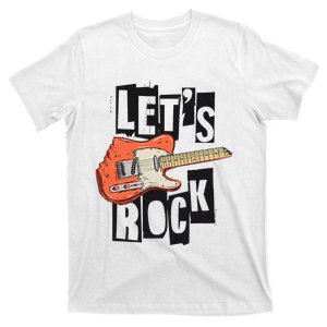 LetS Rock Electric Guitar Music Lover Band Guitarist Retro T-Shirt