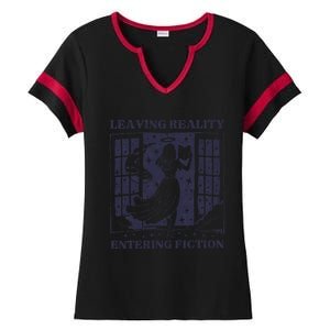 Leaving Reality Entering Fiction Ladies Halftime Notch Neck Tee