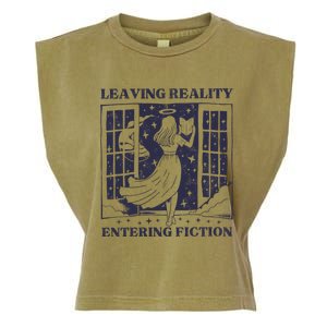 Leaving Reality Entering Fiction Garment-Dyed Women's Muscle Tee