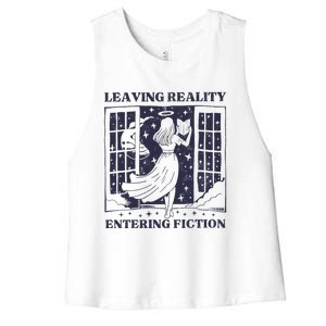 Leaving Reality Entering Fiction Women's Racerback Cropped Tank