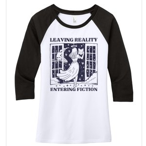 Leaving Reality Entering Fiction Women's Tri-Blend 3/4-Sleeve Raglan Shirt