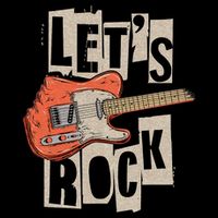 Let's Rock Electric Guitar Music Lover Band Guitarist Retro City Backpack