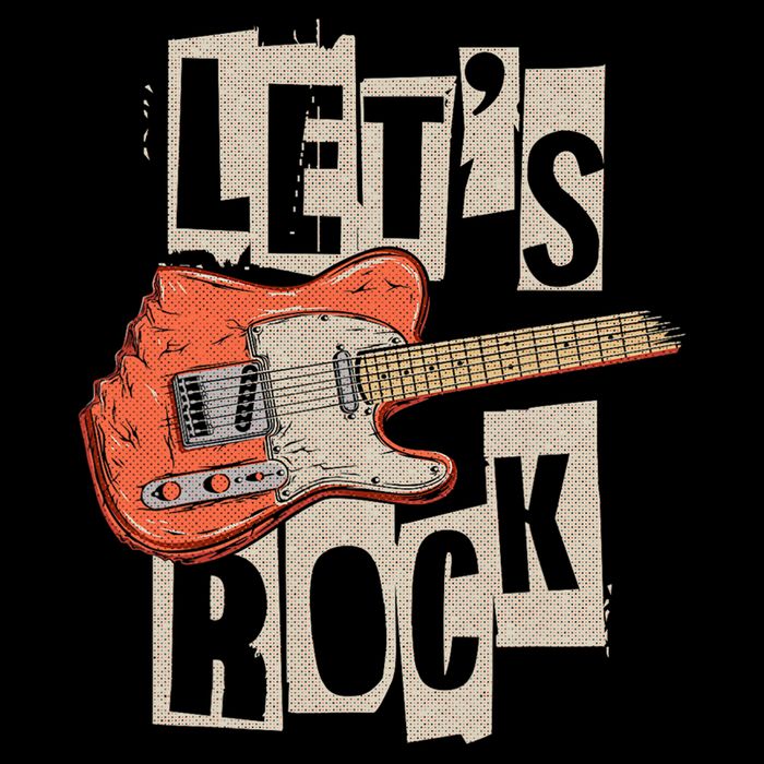 Let's Rock Electric Guitar Music Lover Band Guitarist Retro City Backpack