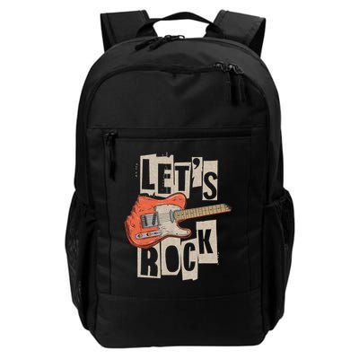 Let's Rock Electric Guitar Music Lover Band Guitarist Retro Backpack