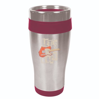 Let's Rock Electric Guitar Music Lover Band Guitarist Retro 16oz Travel Tumbler