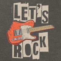 Let's Rock Electric Guitar Music Lover Band Guitarist Retro Cotton Canvas Backpack
