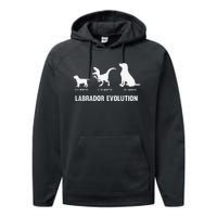 Labrador Retriever Evolution Design for a Labrador Owner Performance Fleece Hoodie