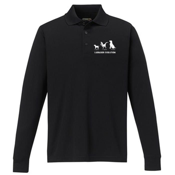 Labrador Retriever Evolution Design for a Labrador Owner Performance Long Sleeve Polo