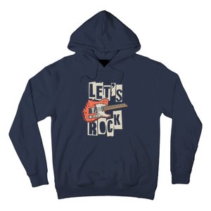 Lets Rock Electric Guitar Music Lover Band Guitarist Retro Hoodie