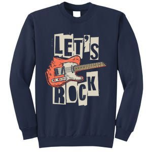 Lets Rock Electric Guitar Music Lover Band Guitarist Retro Sweatshirt