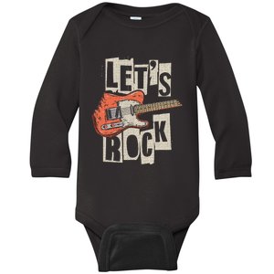 Let's Rock Electric Guitar Music Lover Baby Long Sleeve Bodysuit