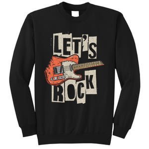 LetS Rock Electric Guitar Music Lover Band Guitarist Retro Sweatshirt