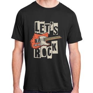 LetS Rock Electric Guitar Music Lover Band Guitarist Retro Adult ChromaSoft Performance T-Shirt