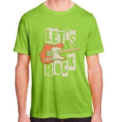 Let's Rock Electric Guitar Music Lover Band Guitarist Retro  Adult ChromaSoft Performance T-Shirt