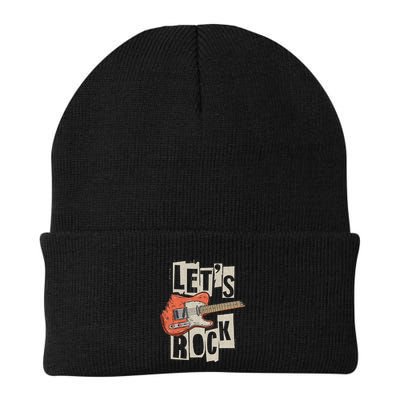 Let's Rock Electric Guitar Music Lover Band Guitarist Retro  Beanie